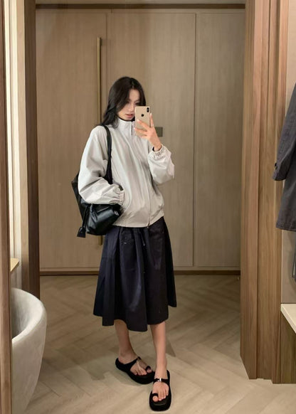 Drawstring Midi Skirt