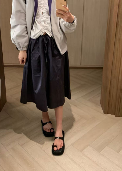 Drawstring Midi Skirt