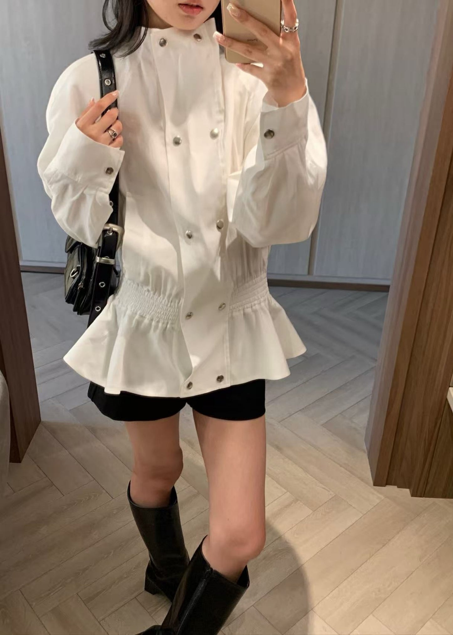 Double-breasted Peplum Jacket