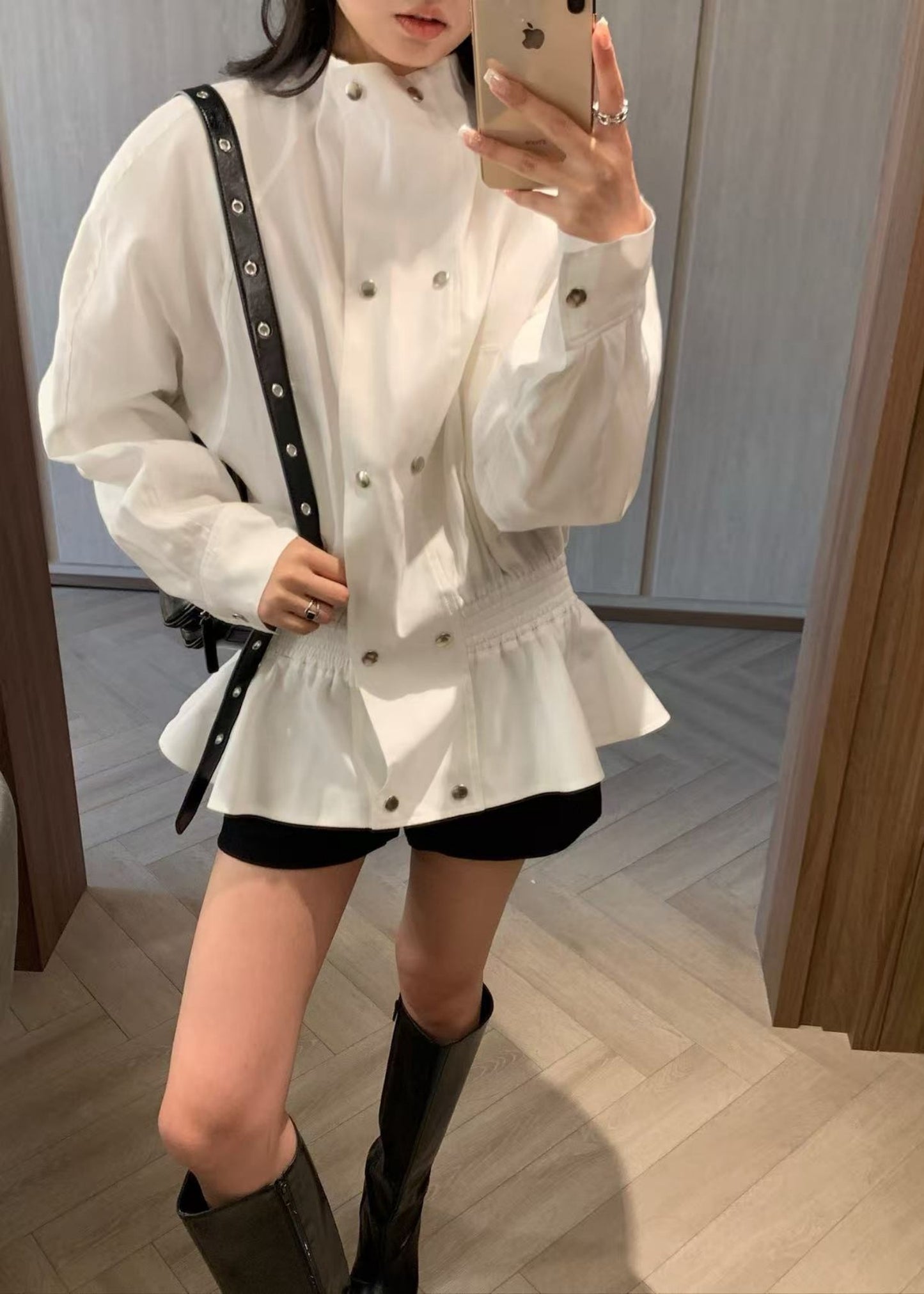 Double-breasted Peplum Jacket