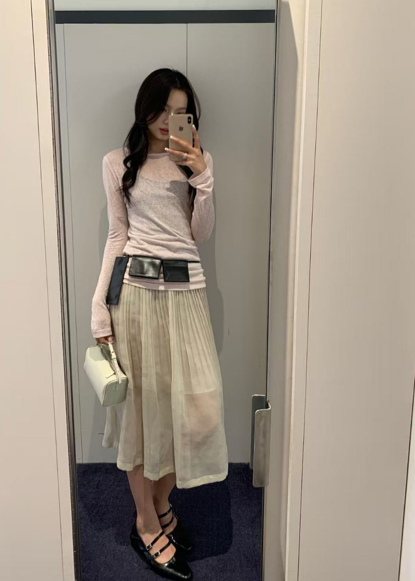 Pleated Midi Skirt