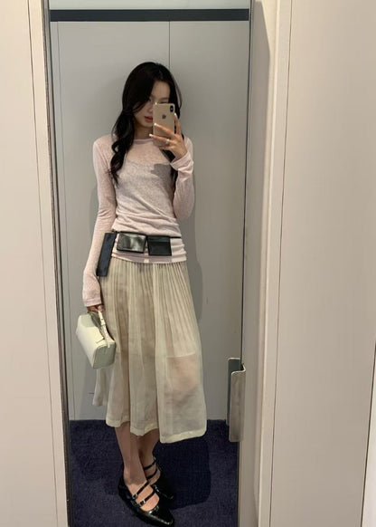 Pleated Midi Skirt