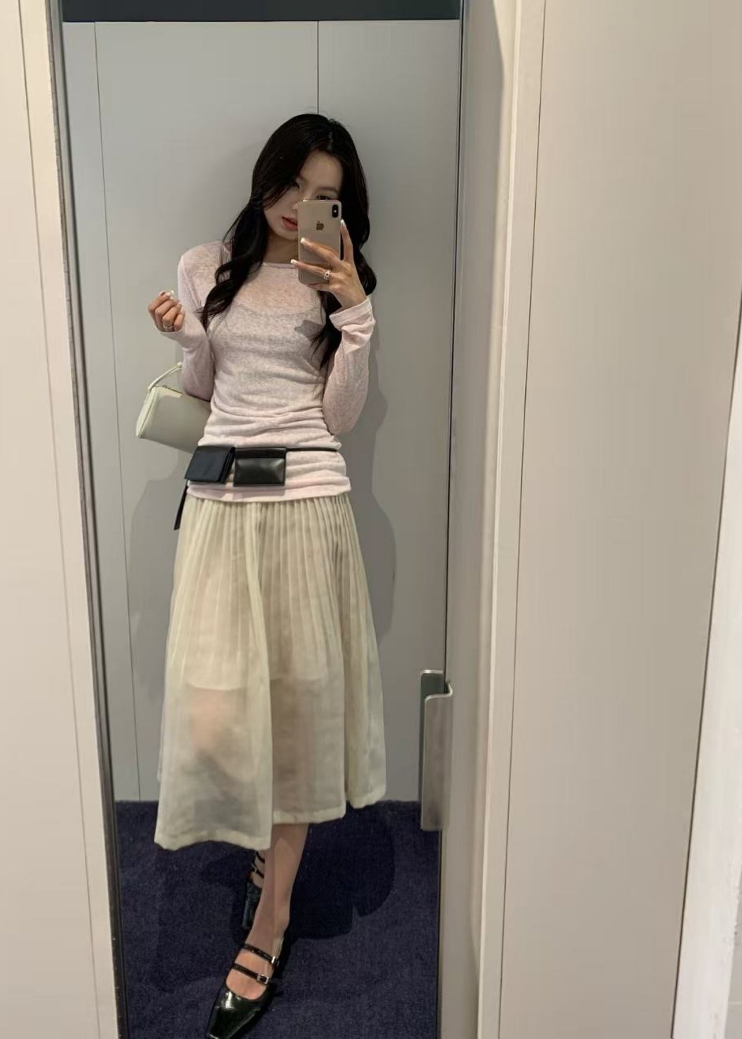 Pleated Midi Skirt