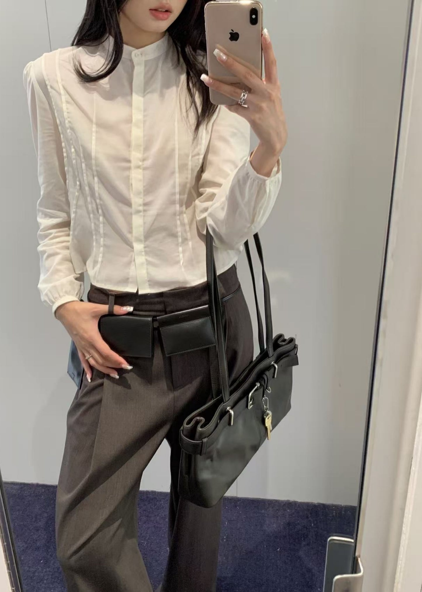 Pintuck Slim Shirt