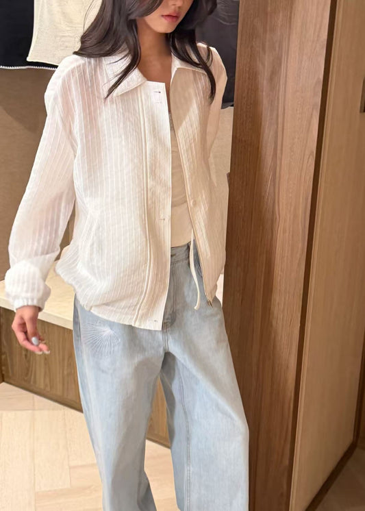 Sheer Striped Blouson