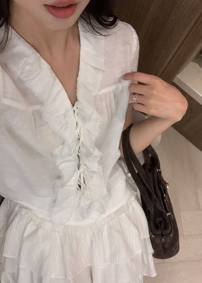 Cotton Ruffle Blouse