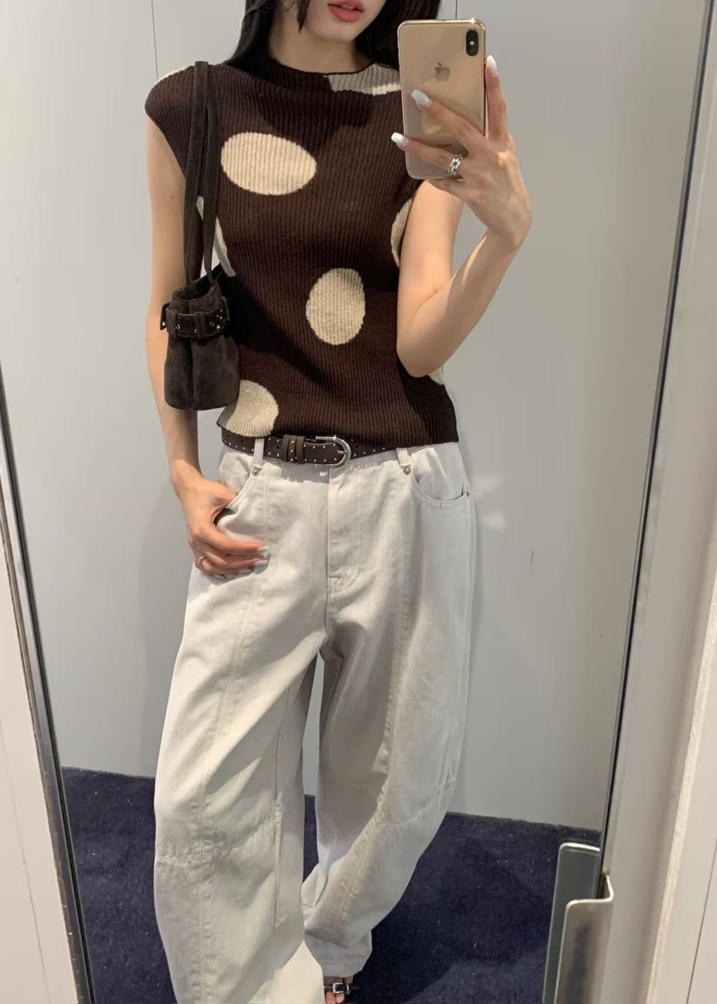 Ribbed Dot Top