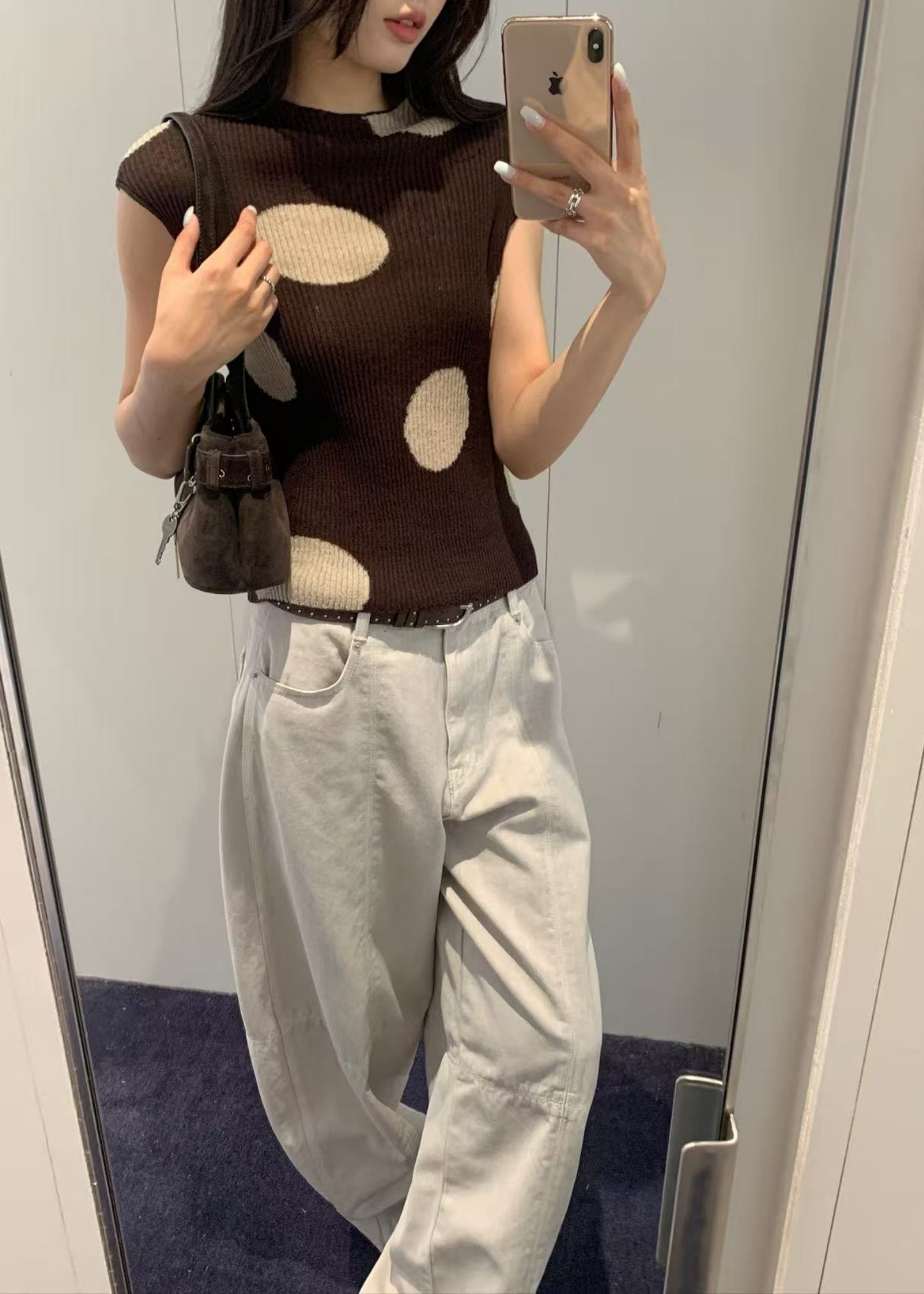 Ribbed Dot Top