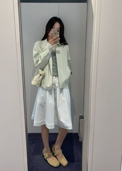 Laced Midi Full Skirt