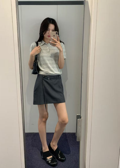 Belted Mini Skirt
