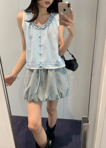 Frill Sleeveless Blouse