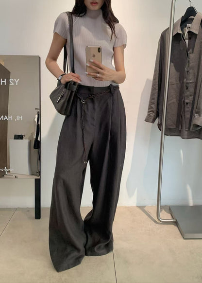 Linen Two Tuck Wide Pants