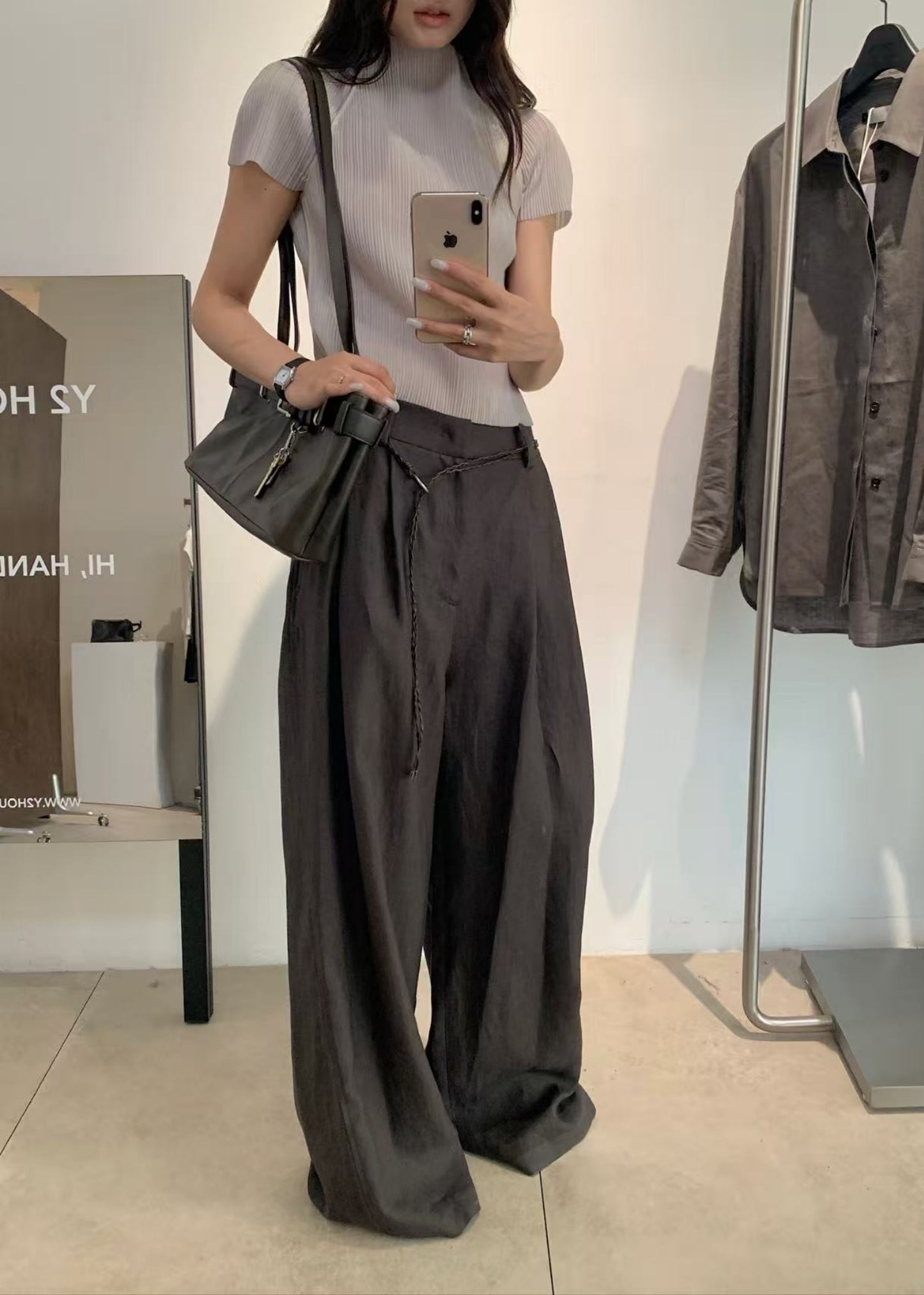 Linen Two Tuck Wide Pants