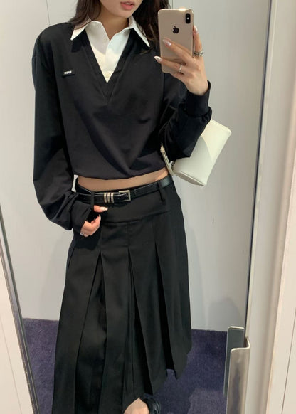 Fake Shirt Collar V-Neck