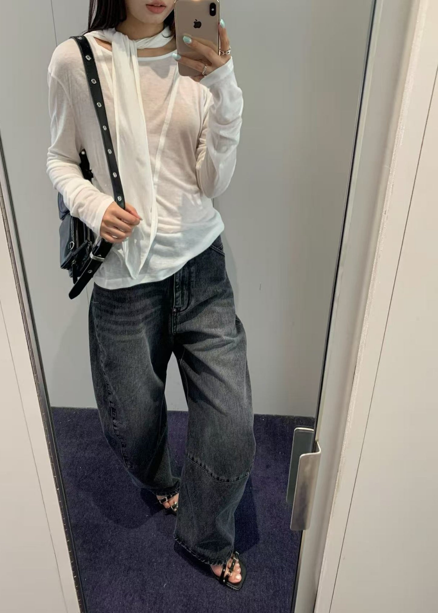Scarf Neck Knit Top