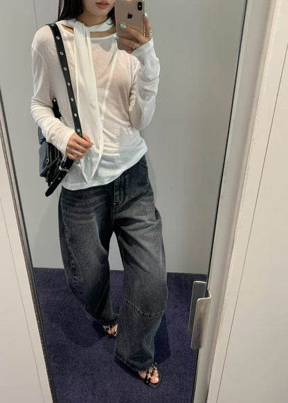 Scarf Neck Knit Top