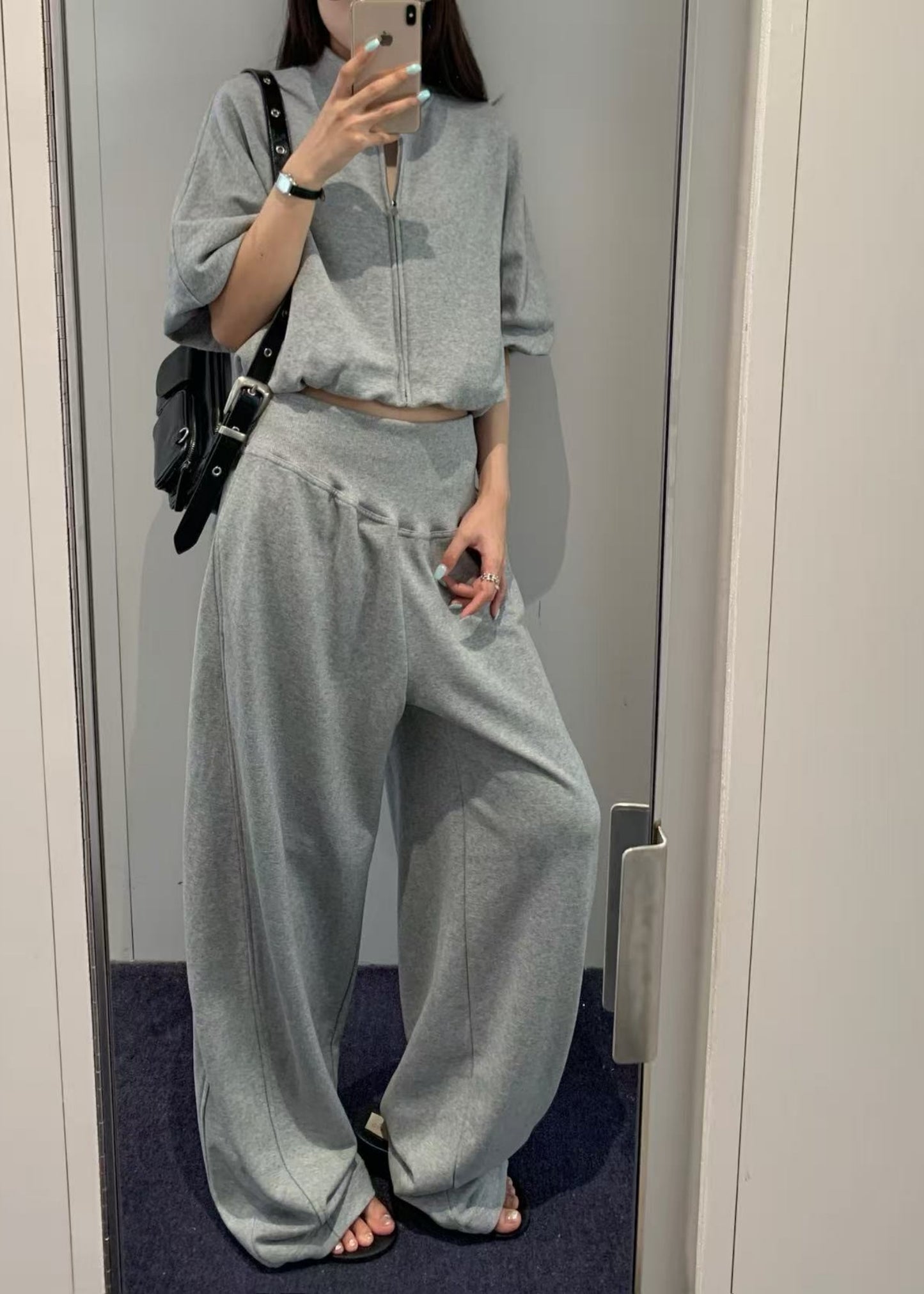 Asymmetrical-waist Pants