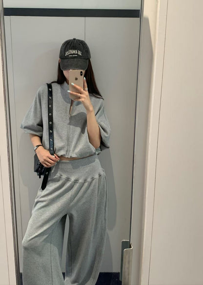 Cropped Zip Sweatshirt