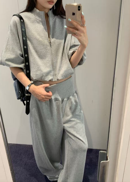 Cropped Zip Sweatshirt