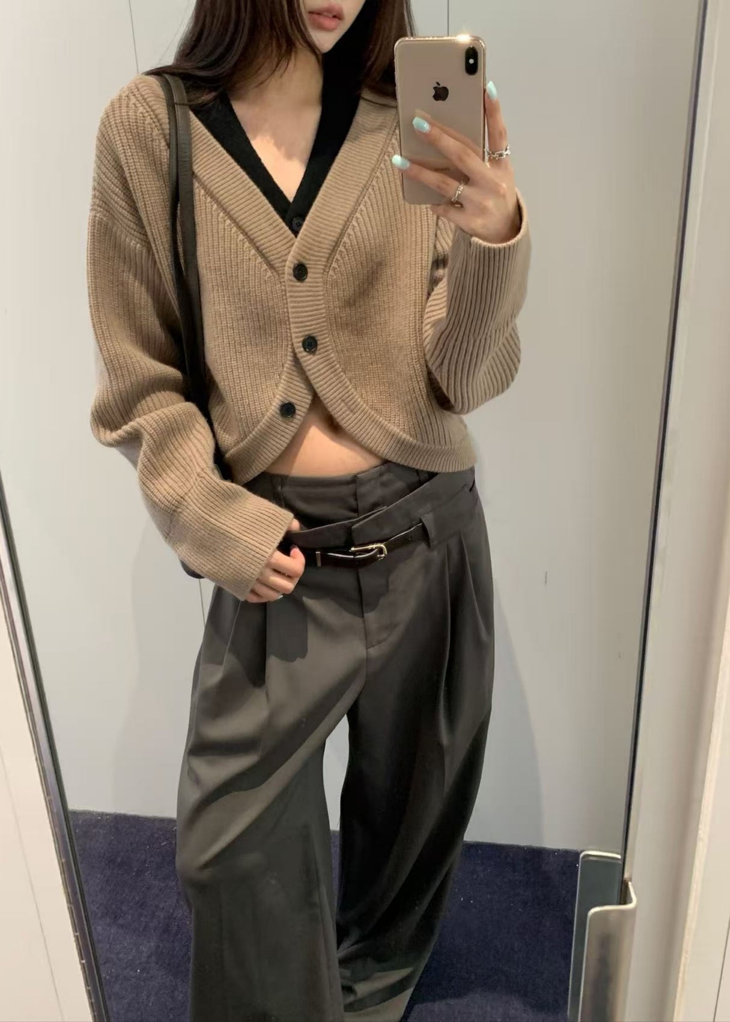 Wool-blend Knit Cardigan