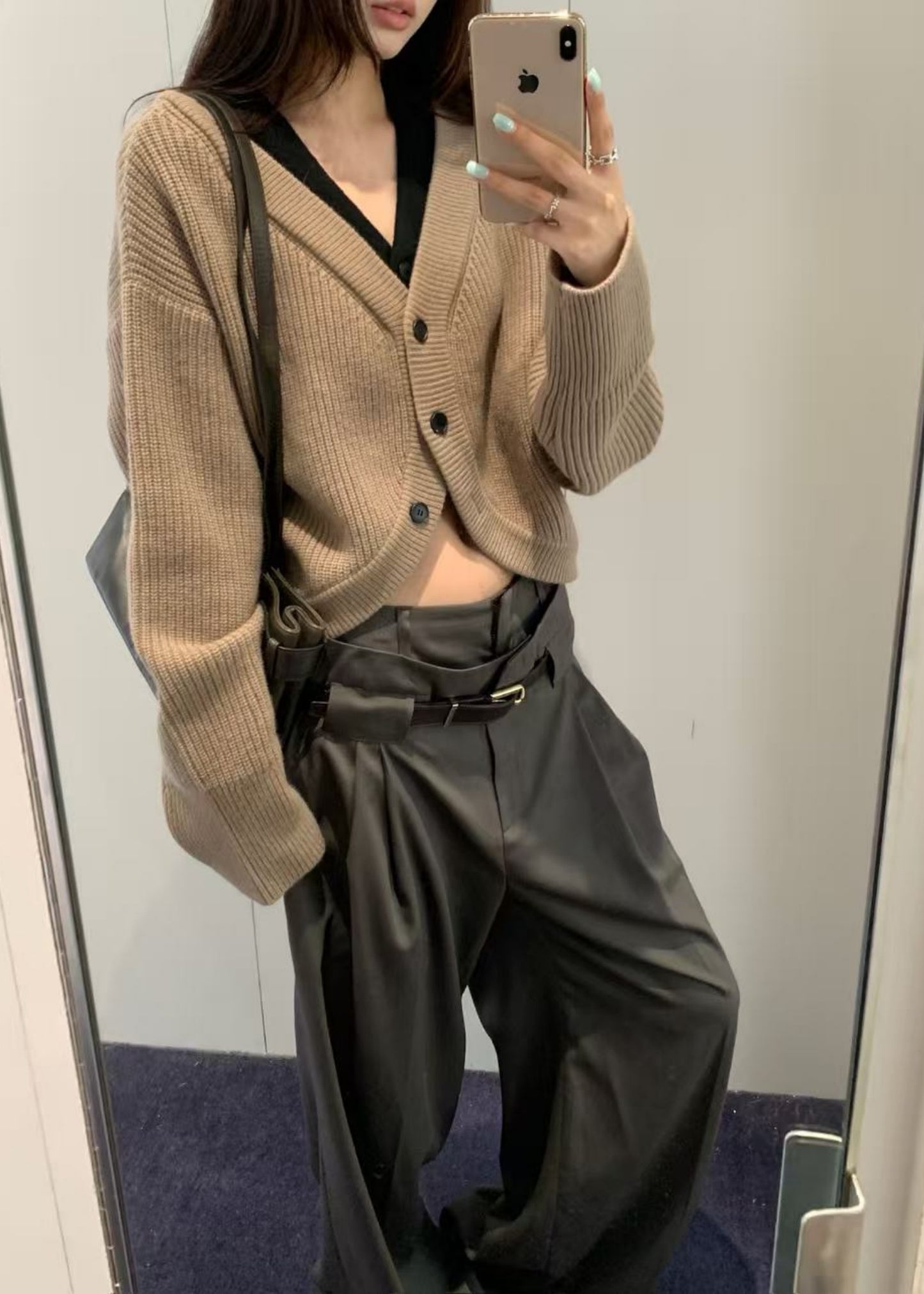 Wool-blend Knit Cardigan