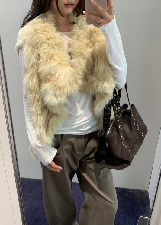 Faux Fur-Knit Reversible Vest