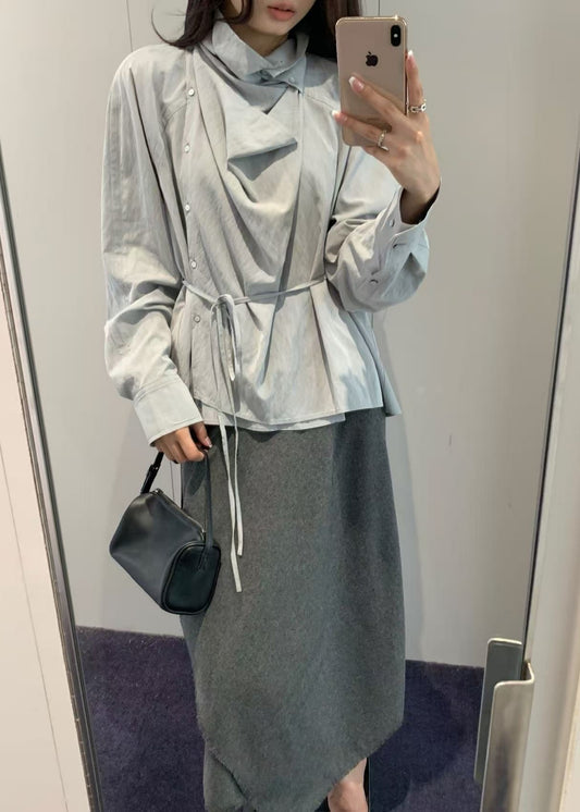 Asymmetric Draped Blouse