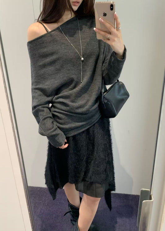 Asymmetry Off-Shoulder Draped Top