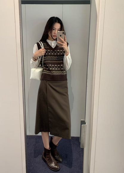 Pleats Midi Wrap Skirt
