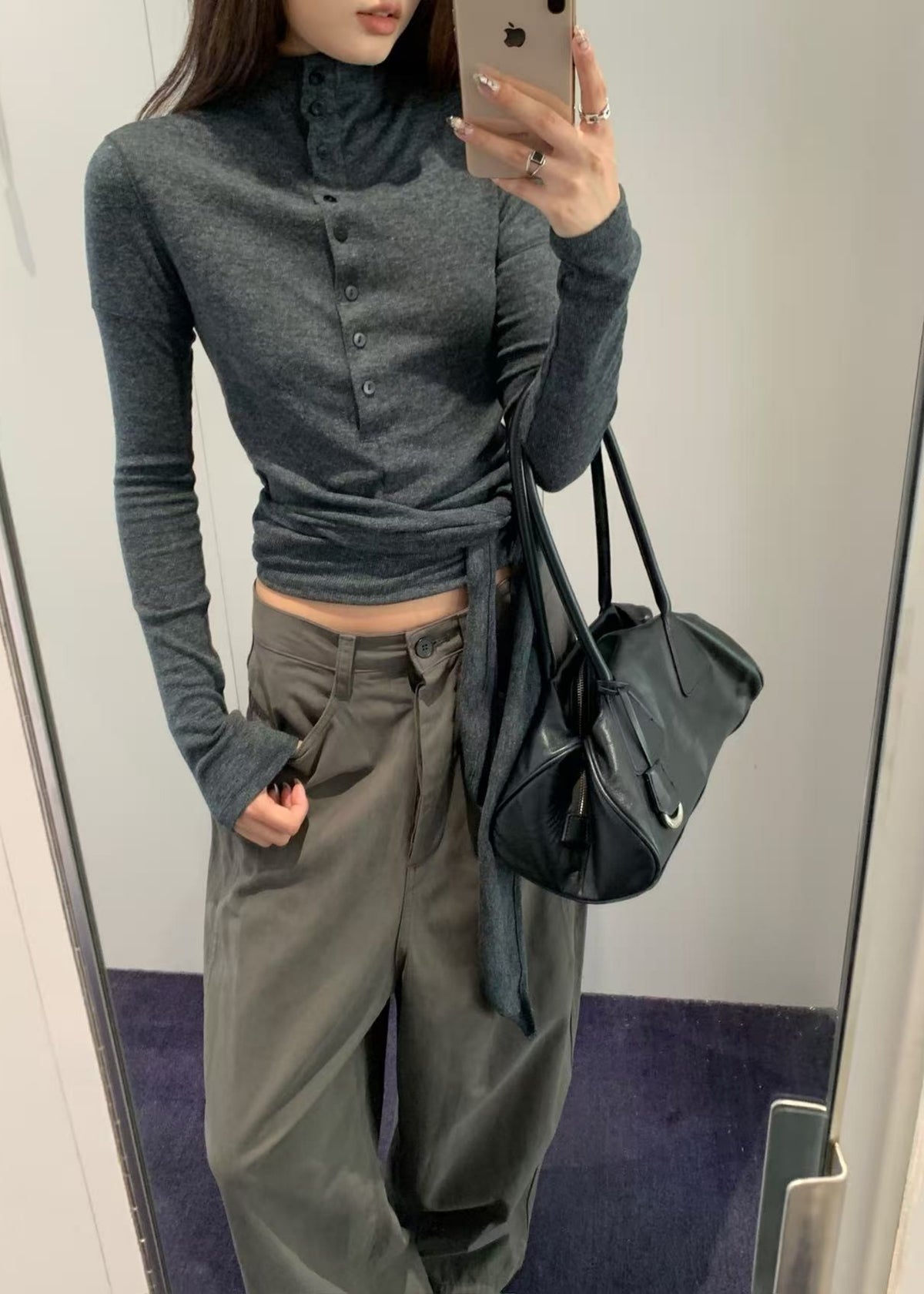 Button Up Wrap T-shirt