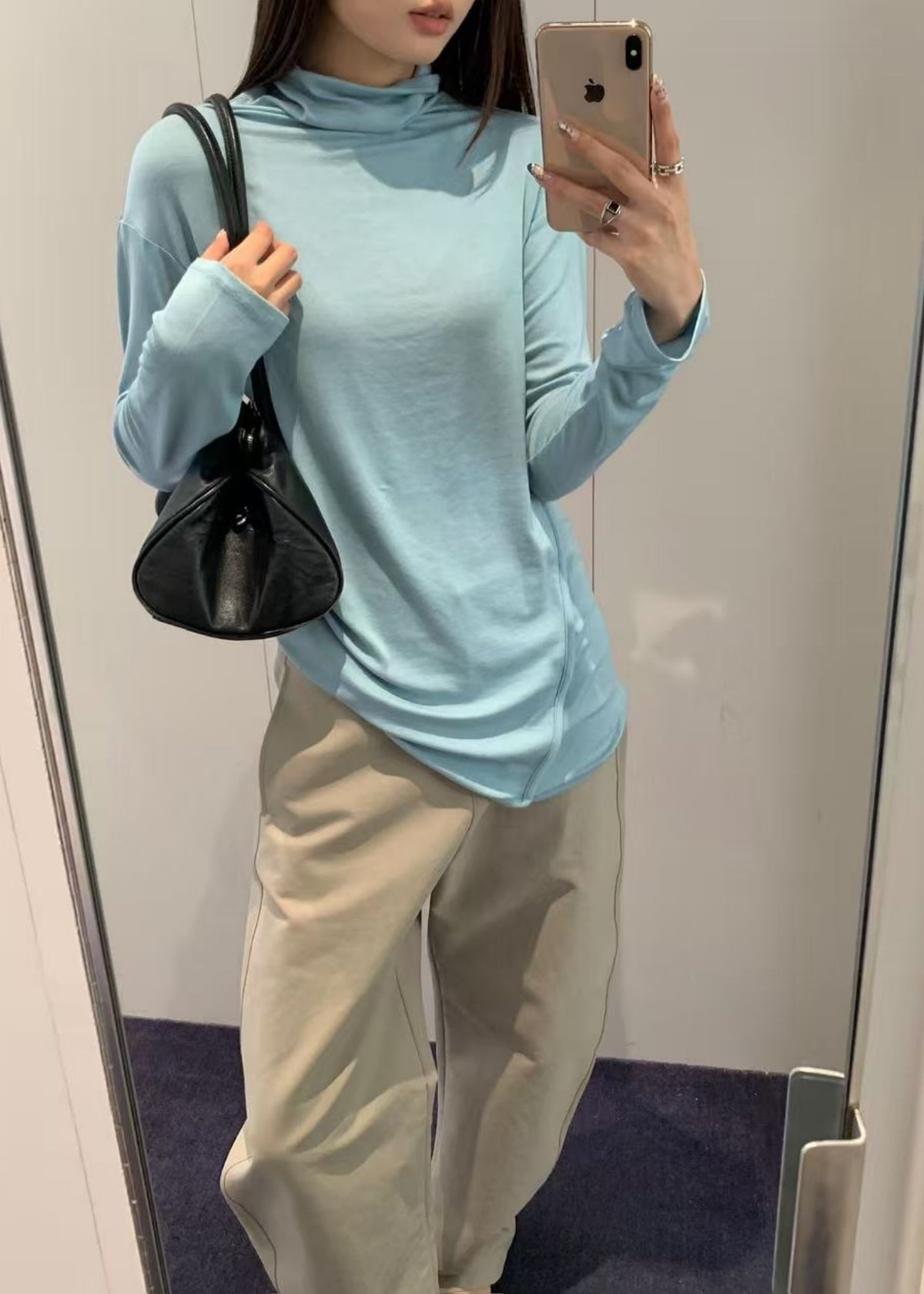 High-neck Wool Jersey Top