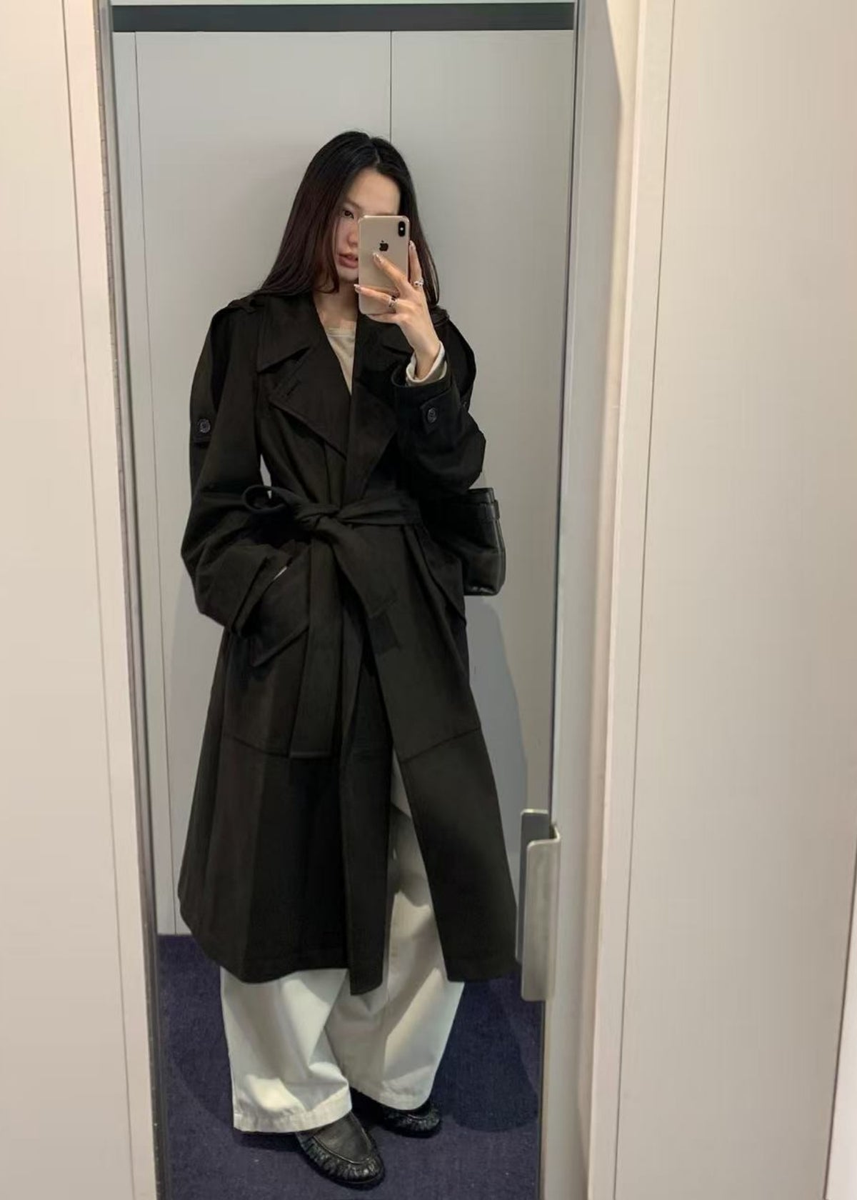 Suede Trench Coat