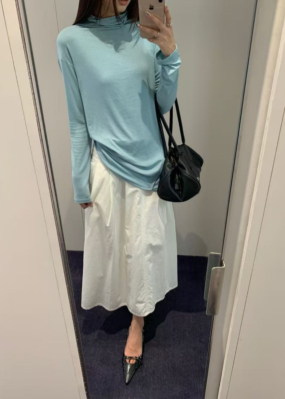 Tucked Maxi Cotton Skirt
