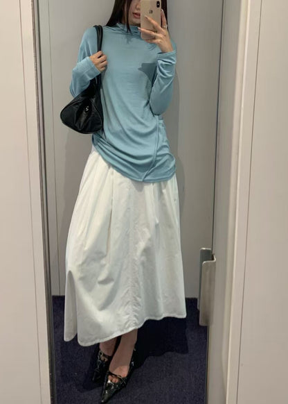 Tucked Maxi Cotton Skirt