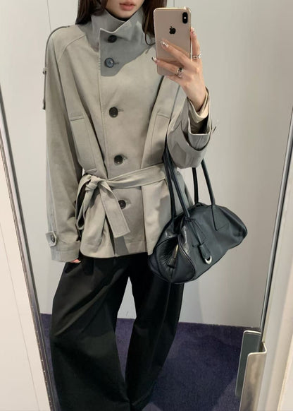 Low-Waisted Washed Cotton Half Jacket