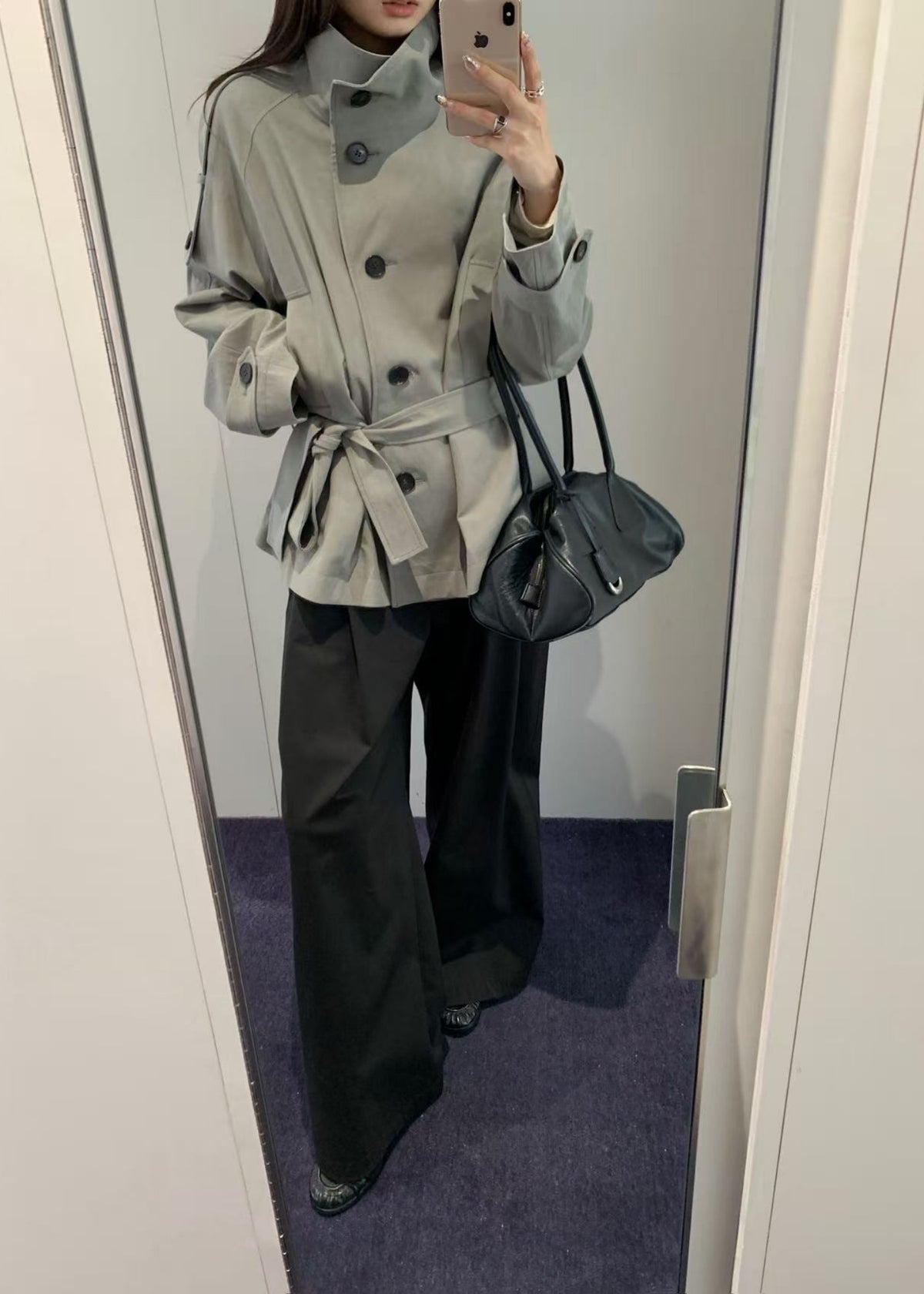 Low-Waisted Washed Cotton Half Jacket