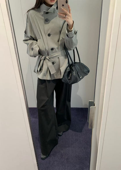 Low-Waisted Washed Cotton Half Jacket