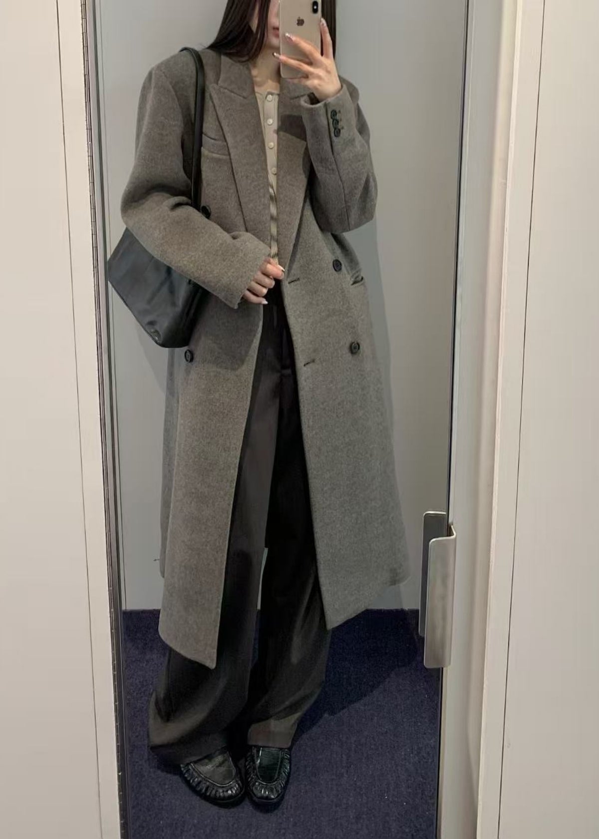 Cashmere Blend Double Long Coat