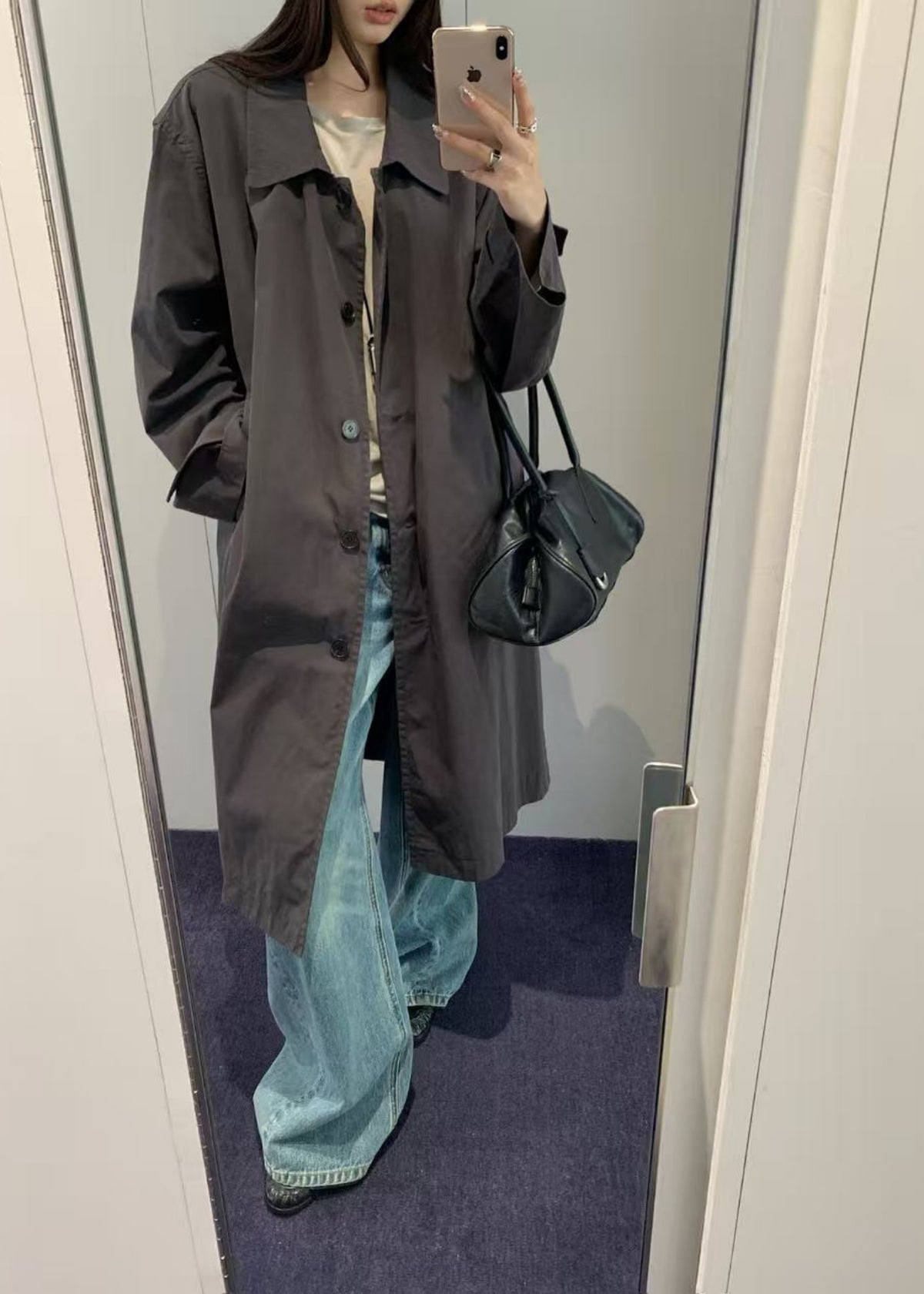 Cotton Draped Trench Coat