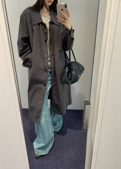 Cotton Draped Trench Coat