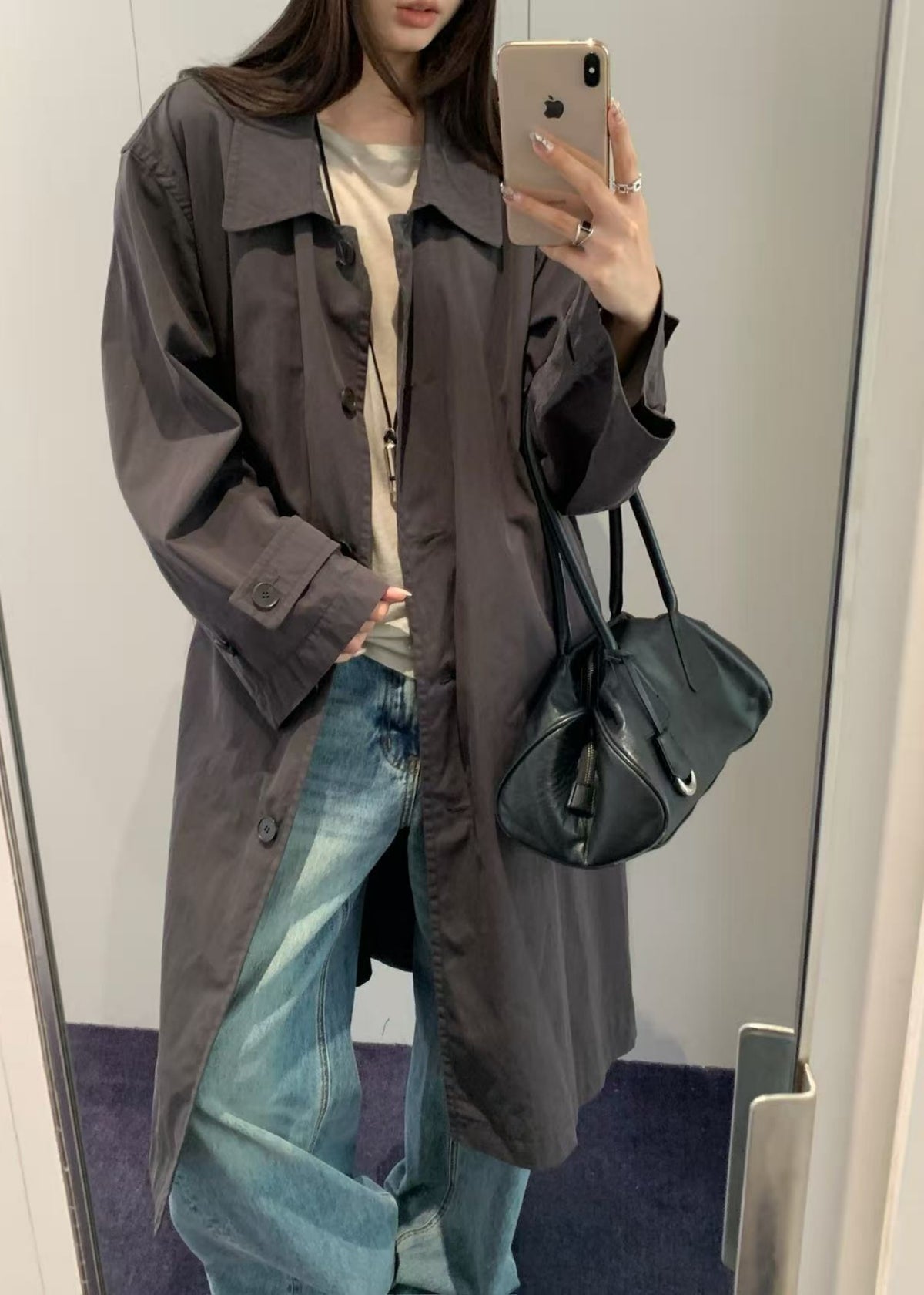 Cotton Draped Trench Coat
