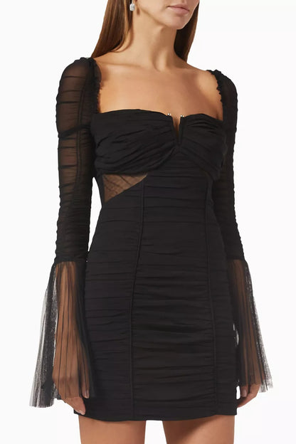 Flared Sleeve Mini Dress