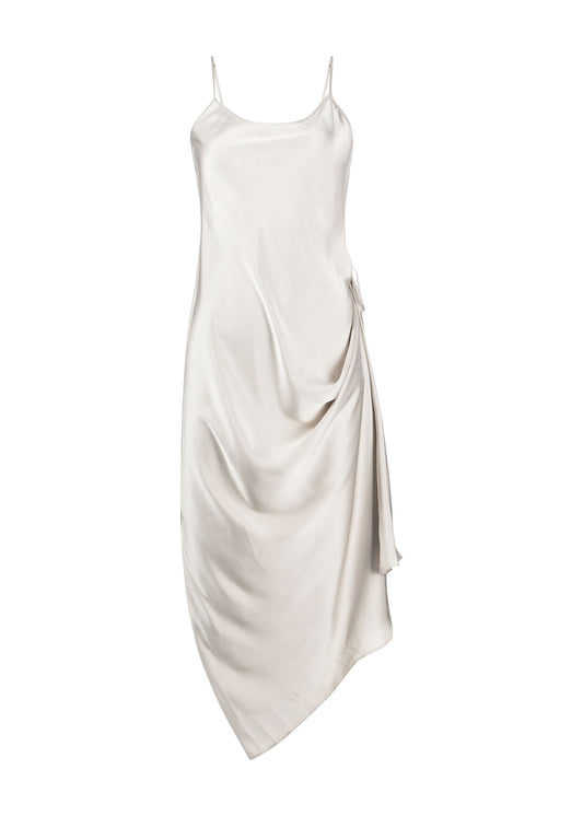 Drawstring 2-Way Slip Midi Dress