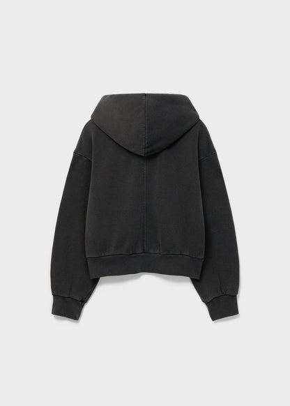Washed Cotton Zip-Up Hoodie