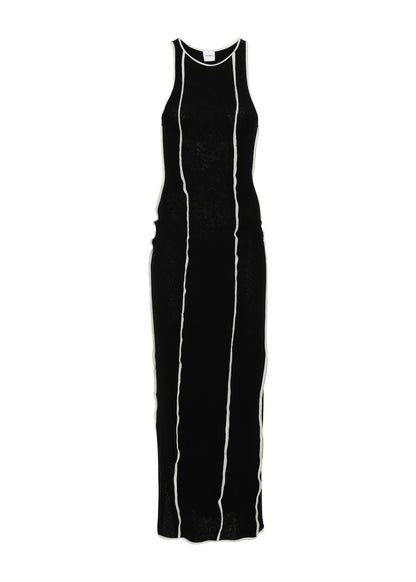 WANDA Patchwork Mesh-Jersey Midi Dress