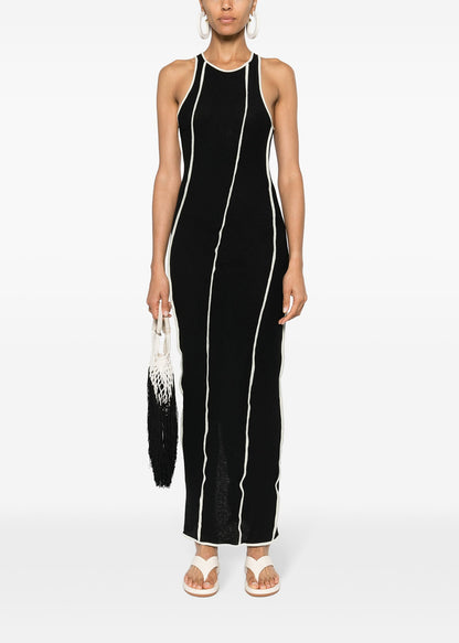 WANDA Patchwork Mesh-Jersey Midi Dress