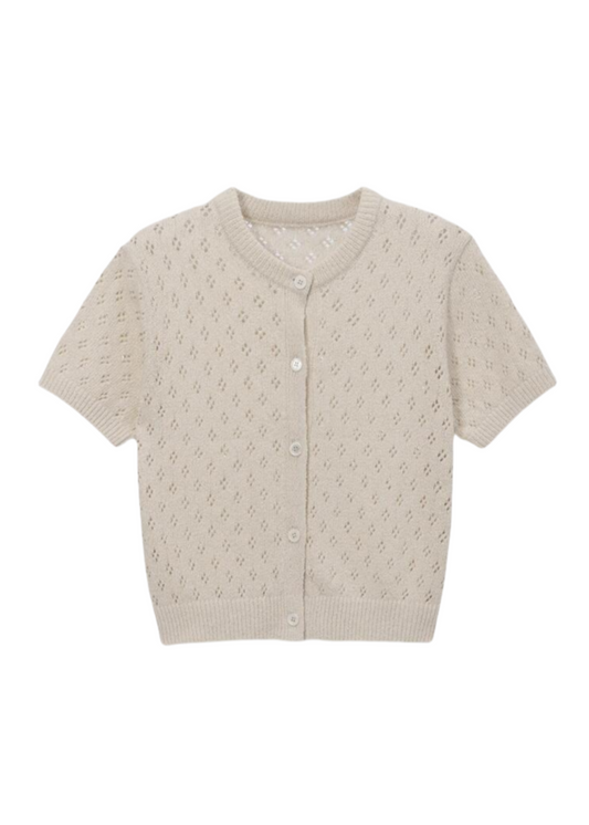 Crochet Crewneck Cardigan