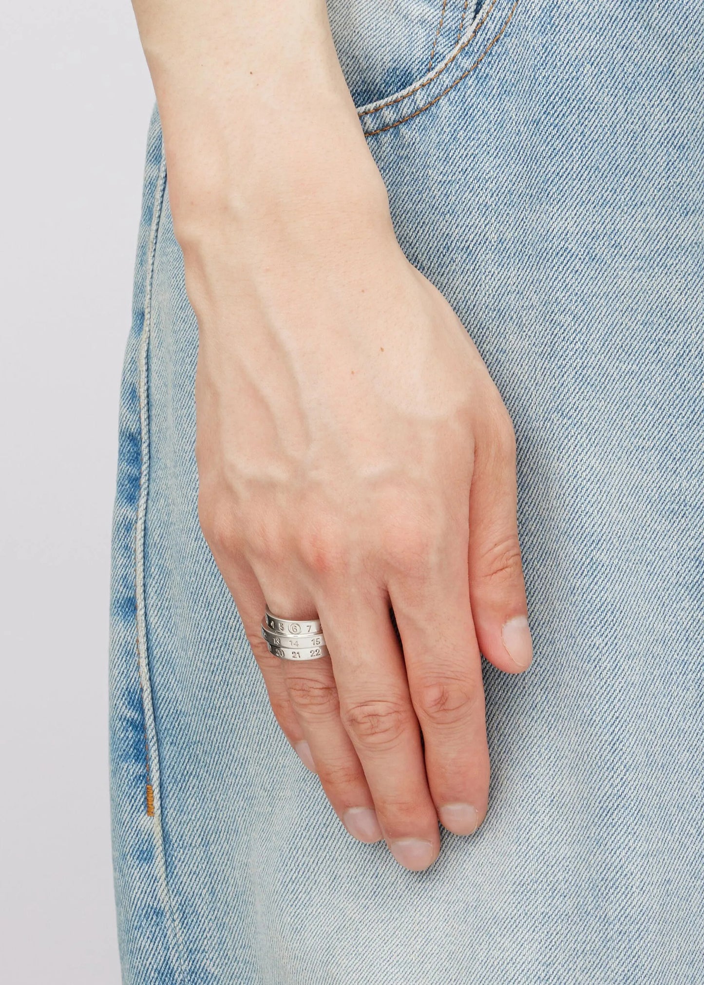 Triple Logo Numeric Signature Ring