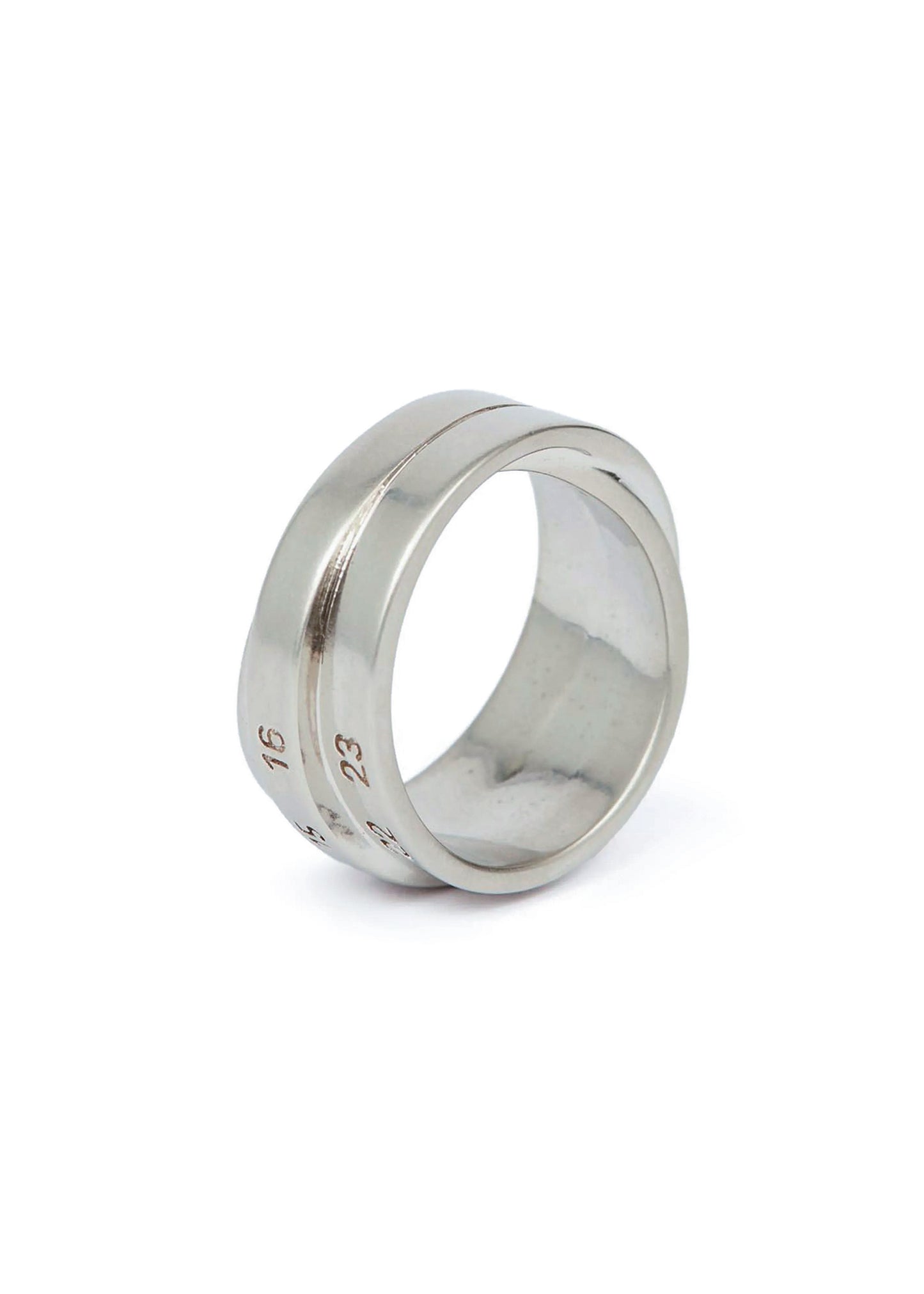 Triple Logo Numeric Signature Ring