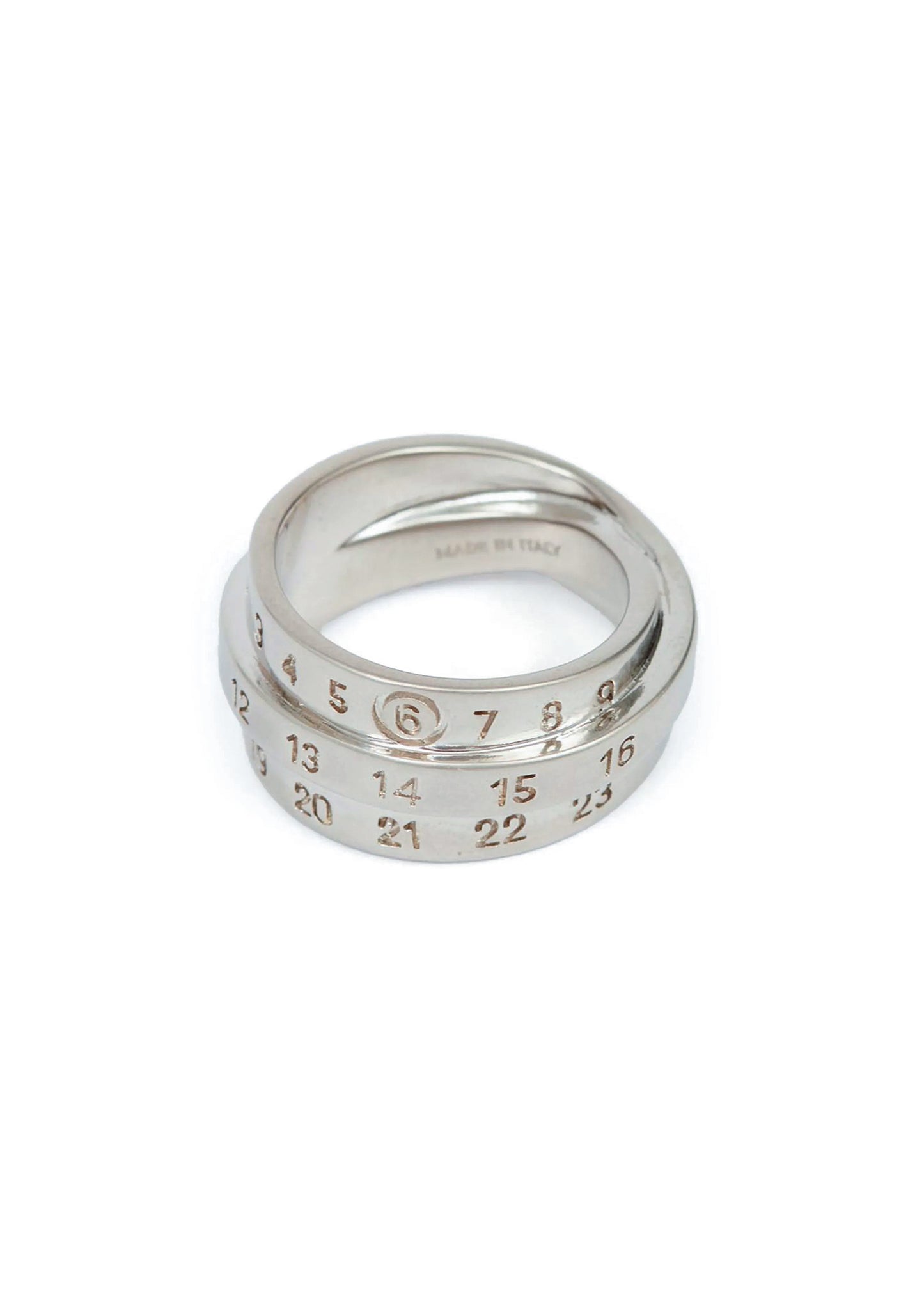 Triple Logo Numeric Signature Ring